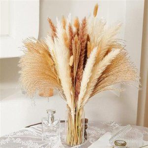 80 Pcs Dried Pampas Grass Decor Flowers Bouquet Arrangements Wedding Home Decor